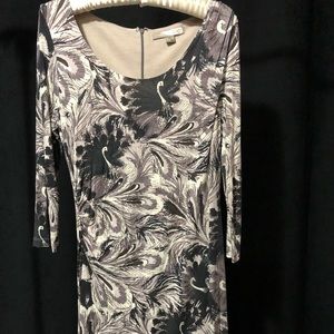 Lovely peacock/paisley print fitted dress